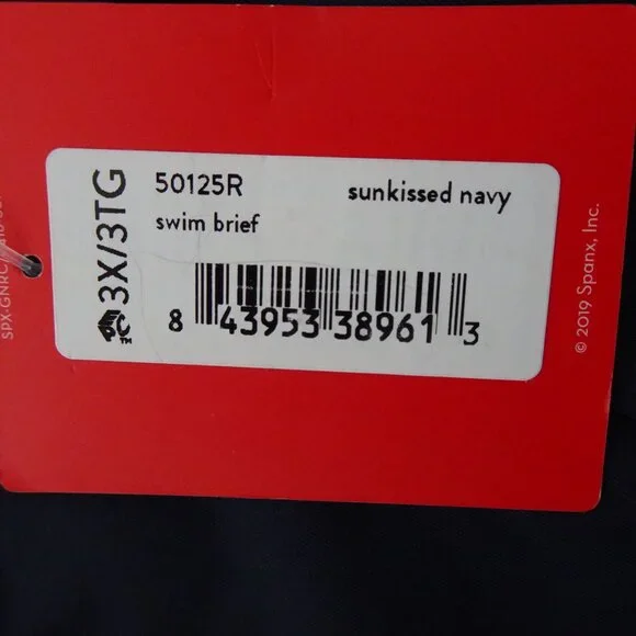 Spanx High Rise Shaping Swim Bottom Brief Women's Plus Size 3X Navy Blue 50125R - Picture 6 of 6